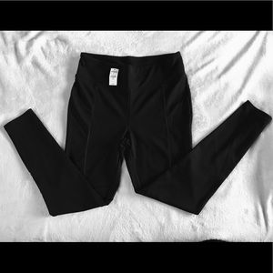 Black Leggings with leather detail